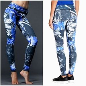 VIMMIA Leggings Analog Printed Long size Blue Black Large - NEW